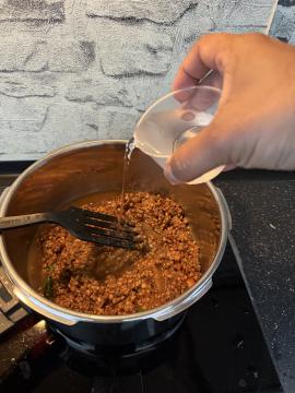Adding water
