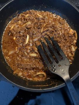 Onion, garlic and spices frying