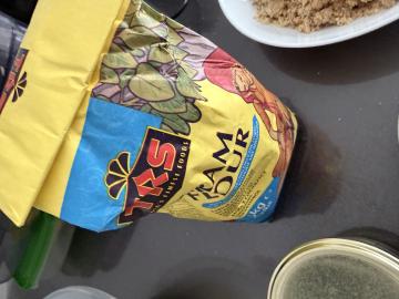 Gram flour and brown sugar nearby